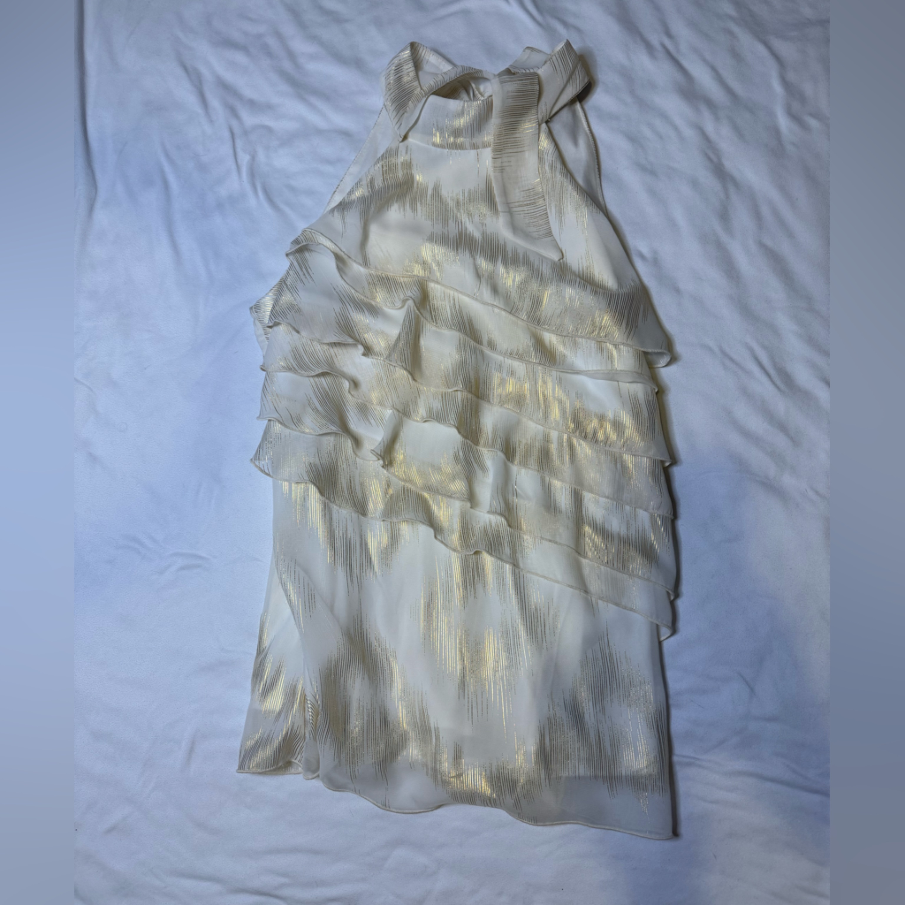 Iz Byer White/Gold Top Size M